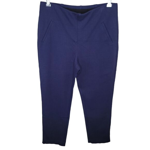 Chico's ZENERGY Seamed Knit Crop Pants Navy Blue Size 1 (Medium) - Picture 1 of 6